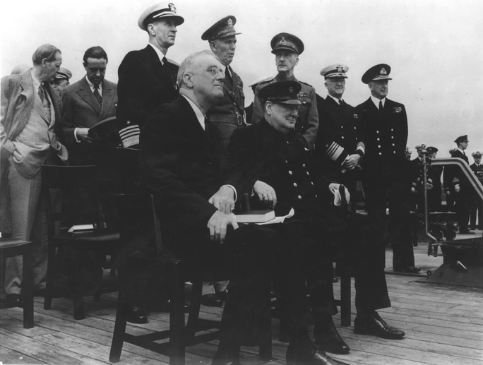 FDR and Winston Churchill aboard the HMS Prince of Wales