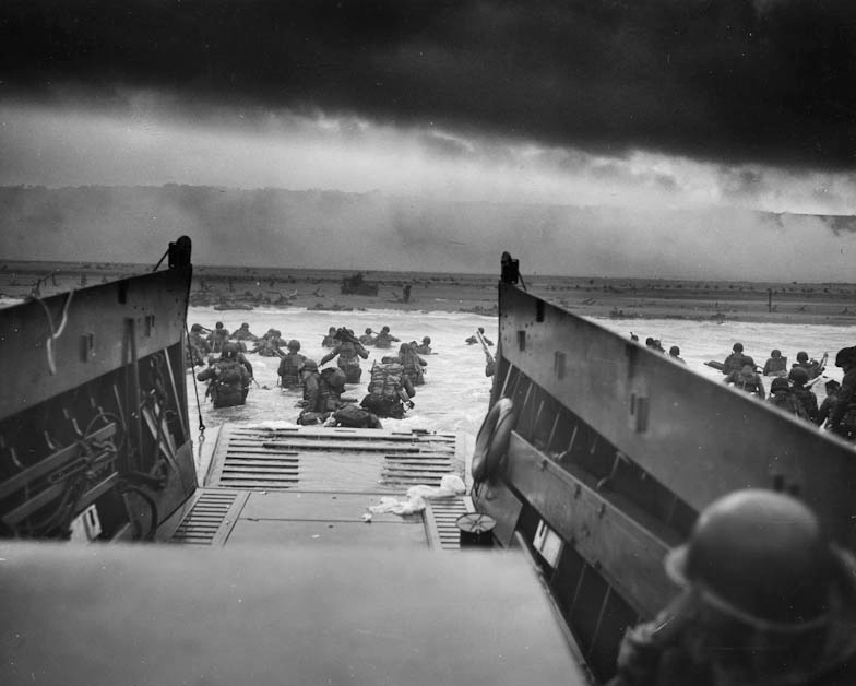 American troops head toward Omaha Beach, June 6, 1944