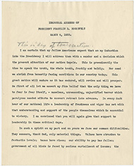 Reading copy of the 1933 Inaugural Address